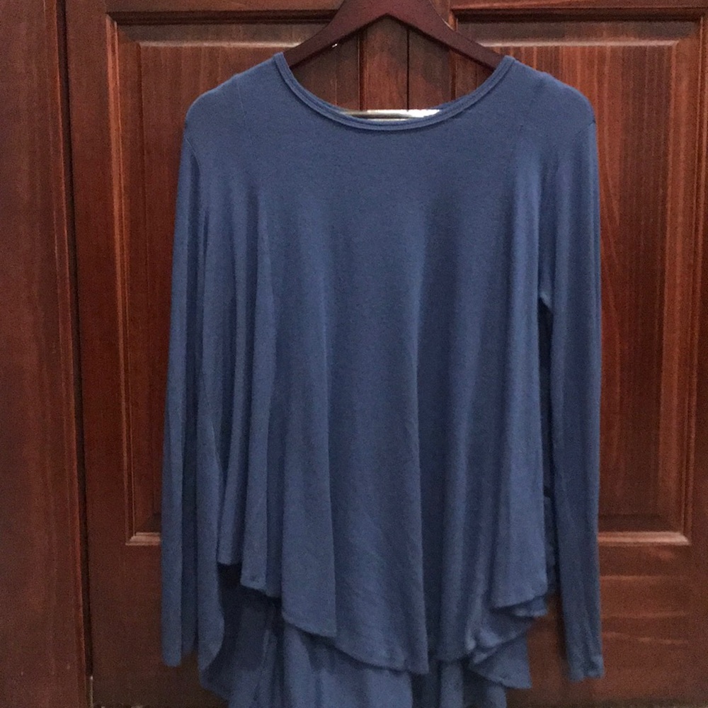 Blue Long Sleeve Loose Fit Shirt- Cherish brand